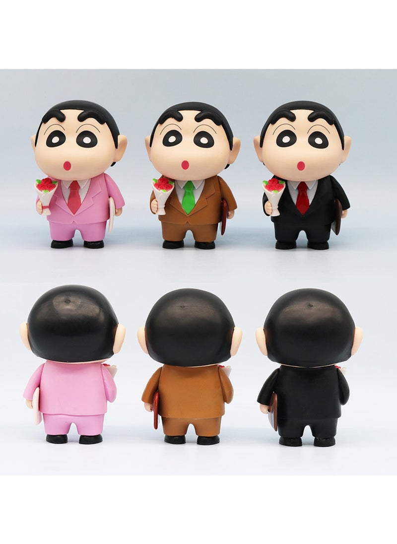 Generic - Anime Black Business Suit Crayon Shin-chan Character Figures Suitable For Ornaments And Gifts - Image 1