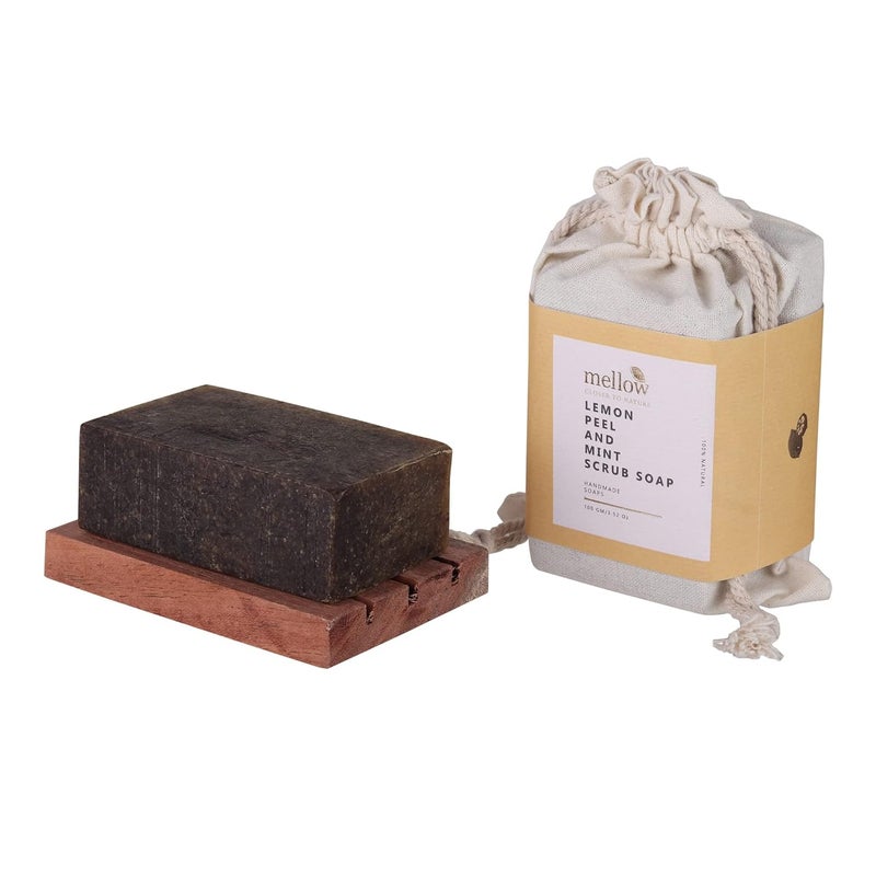 Mellow Lemon Peel Mint Body Scrub Soap 100g Deep Cleansing Acne Guard for PimpleProne Skin Reduces Spots Blemishes Provides Antibacterial Protection - Image 5