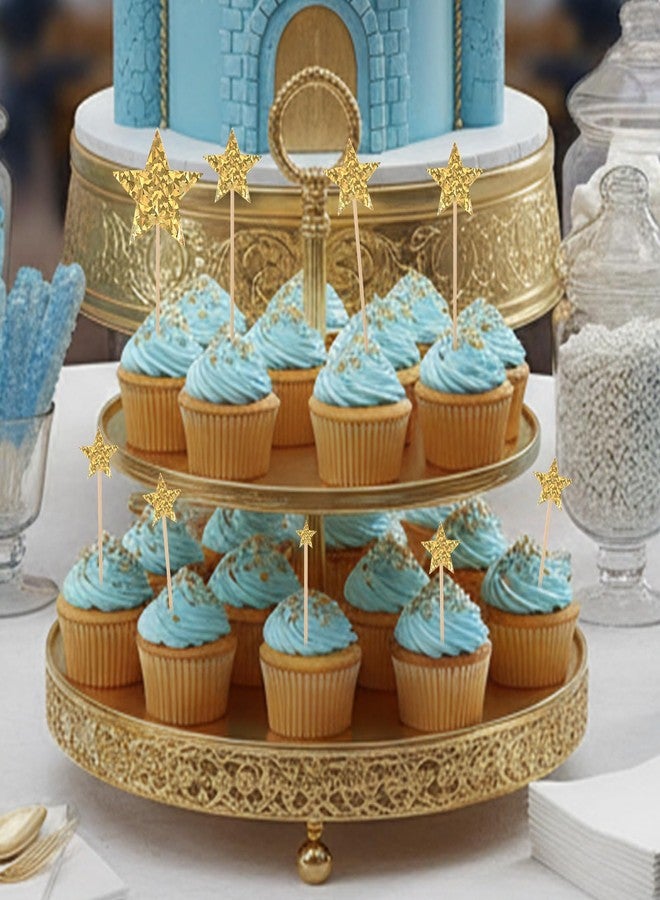 HaiFafafaing 35pcs Gold Star Cupcake Toppers Glitter Star Cake Toppers Twinkle Cupcake Picks Baby Shower Cake Decorations For Wedding Engagement Bridal Shower Birthday Party Supplies Mixed Size - Image 5