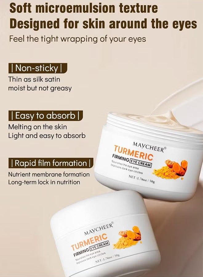 MAYCHEER 50g Anti Aging Eye Cream with Turmeric, Eyebags Remover Dark Circles Eye Repair Cream, Reduces Fine Lines Dark Circles and Puffiness - Image 3