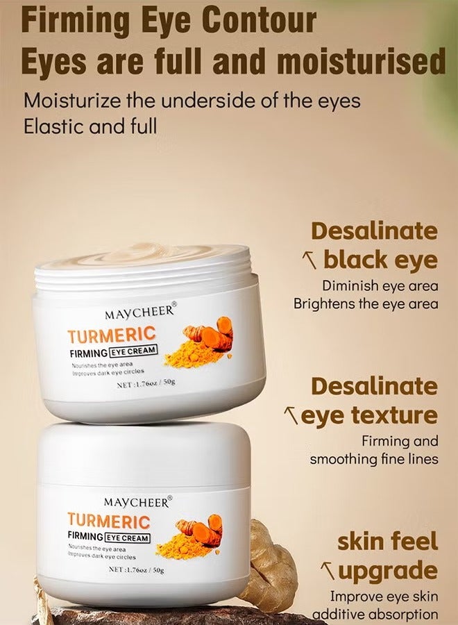 MAYCHEER 50g Anti Aging Eye Cream with Turmeric, Eyebags Remover Dark Circles Eye Repair Cream, Reduces Fine Lines Dark Circles and Puffiness - Image 4
