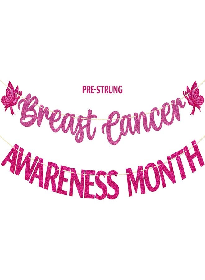 FOZEE Breast Cancer Awareness Month Banner, Breast Cancer Party Decorations, October Pink Decor - Image 1