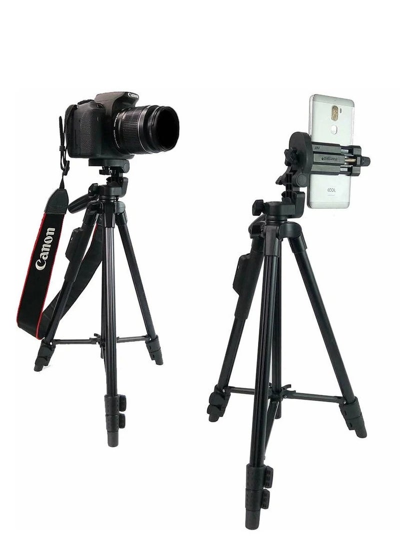 Yunteng VCT-5208 Professional Camera Tripod with Fluid Pan Head and Quick Release Plate, Lightweight Aluminum Alloy, Adjustable Height, Foldable Design - Image 4