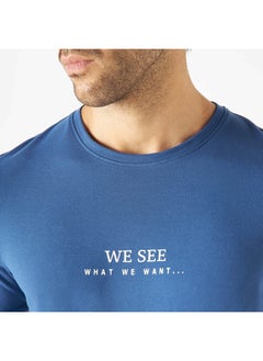 Iconic Iconic Slogan Print Crew Neck T-shirt with Short Sleeves  - Image 4