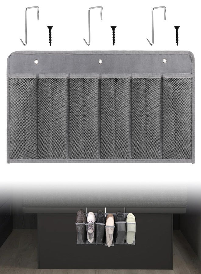 RVZONE RV Shoe Pockets 6 Large Pockets Heavy Hanging Bedside Storage Organizer with Sturdy Hooks Storage Pockets Hangs on bed for Shoes Toys and Tool Accessories - Image 1