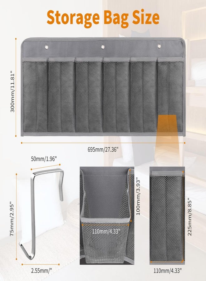 RVZONE RV Shoe Pockets 6 Large Pockets Heavy Hanging Bedside Storage Organizer with Sturdy Hooks Storage Pockets Hangs on bed for Shoes Toys and Tool Accessories - Image 2