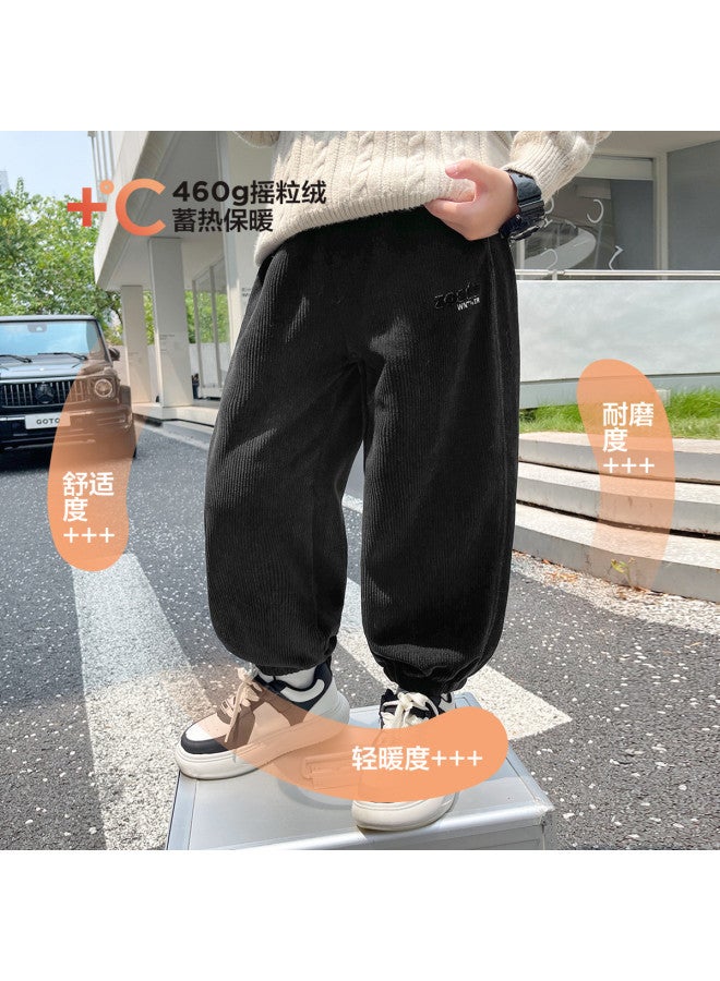 Zuoxi Boys' Pants Kids Corduroy Casual Trousers Trendy Loose-fit Cuffed Pants Large Size Children's Sportswear Outdoor Wear - Image 4