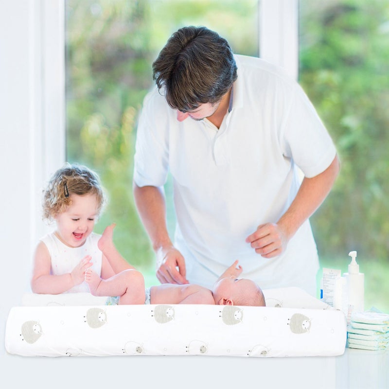 Cuddly Cubs Changing Pad Covers â€“ 2 Pack â€“ Snuggly Soft Plush Cotton Changing Table Covers for Boy, Girl â€“ Fits Perfectly on Summer Infant and Other 16 x 32 Baby Changing Table Pads â€“ Grey Stripes - Image 4