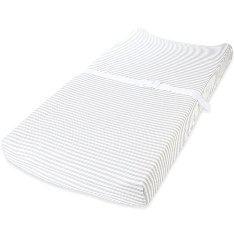 Cuddly Cubs Changing Pad Covers â€“ 2 Pack â€“ Snuggly Soft Plush Cotton Changing Table Covers for Boy, Girl â€“ Fits Perfectly on Summer Infant and Other 16 x 32 Baby Changing Table Pads â€“ Grey Stripes - Image 3