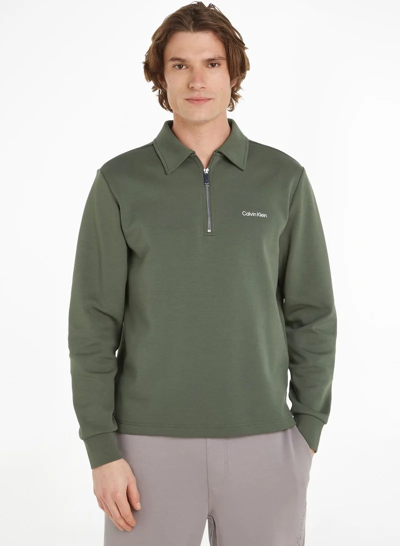 CALVIN KLEIN Logo Half Zip Sweatshirt