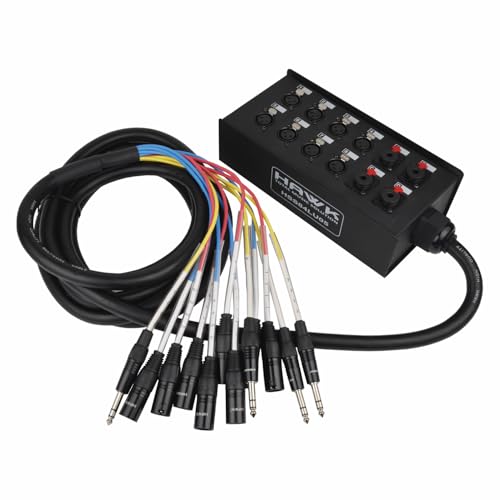 Hawk Total Music Solution Hawk HSS84LU03 12 Channel Snake with 8 XLR and 4 6.35mm TRS Connectors, 3 Meters - Image 1
