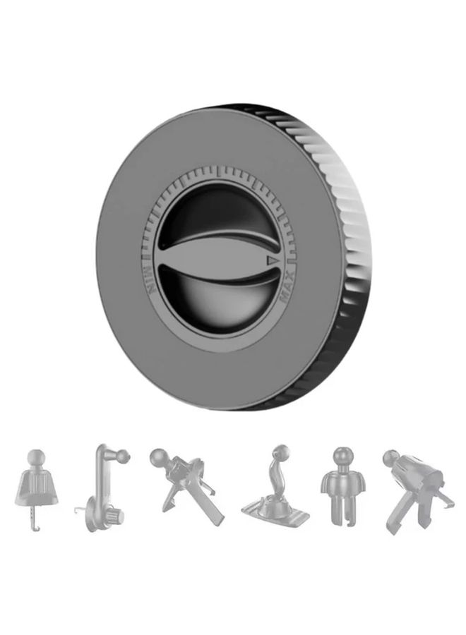 Black Magnetic Car Phone Mount Universal 17mm Ball Head Holder for Mobile Cellphone - Image 1