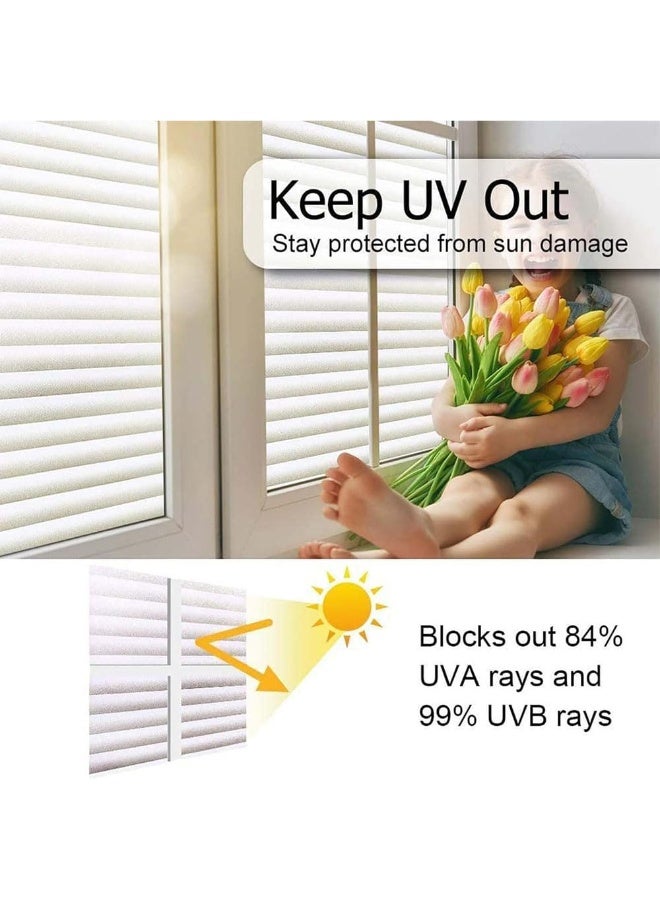 جيه زد اس غشاء الخصوصية من JZS، ملصقات نافذة مزخرفة بألوان قوس قزح، ملصقات ثابتة مانعة لأشعة الشمس لديكور الغرفة والمنزل، غطاء زجاجي غير لاصق، 45 × 200 سم، طراز فينيسي تقليدي - Image 3