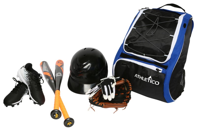 Athletico Baseball Bat Bag - Backpack for Baseball, T-Ball & Softball Equipment & Gear for Youth and Adults | Holds Bat, Helmet, Glove, & Shoes | Separate Shoe Compartment & Fence Hook (Blue) - Image 3
