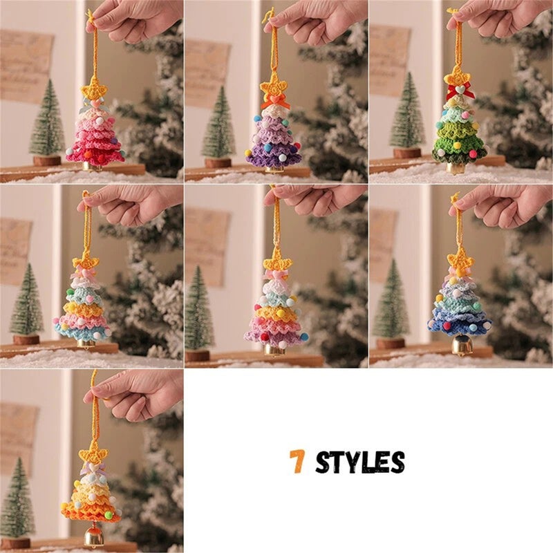 Handmade Crochet Christmas Tree Ornaments, Car Bell Ornaments, Hand Woven Bag Accessories, Christmas Keychains, Holiday Gifts For Family And Friends - Image 3
