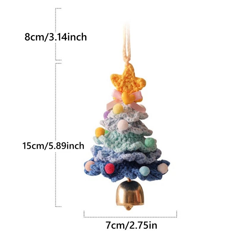 Handmade Crochet Christmas Tree Ornaments, Car Bell Ornaments, Hand Woven Bag Accessories, Christmas Keychains, Holiday Gifts For Family And Friends - Image 4