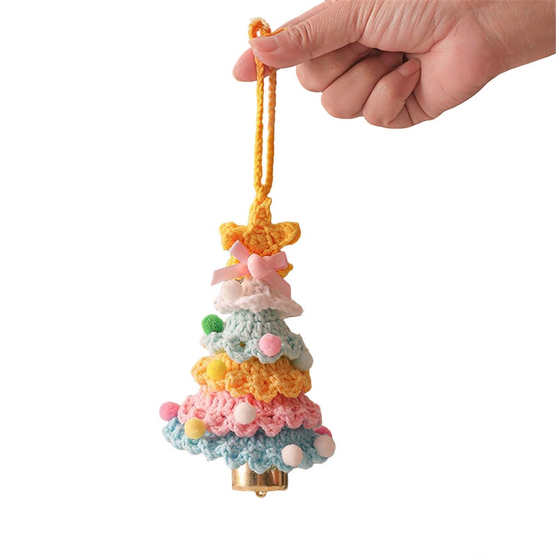 Handmade Crochet Christmas Tree Ornaments, Car Bell Ornaments, Hand Woven Bag Accessories, Christmas Keychains, Holiday Gifts For Family And Friends - Image 1