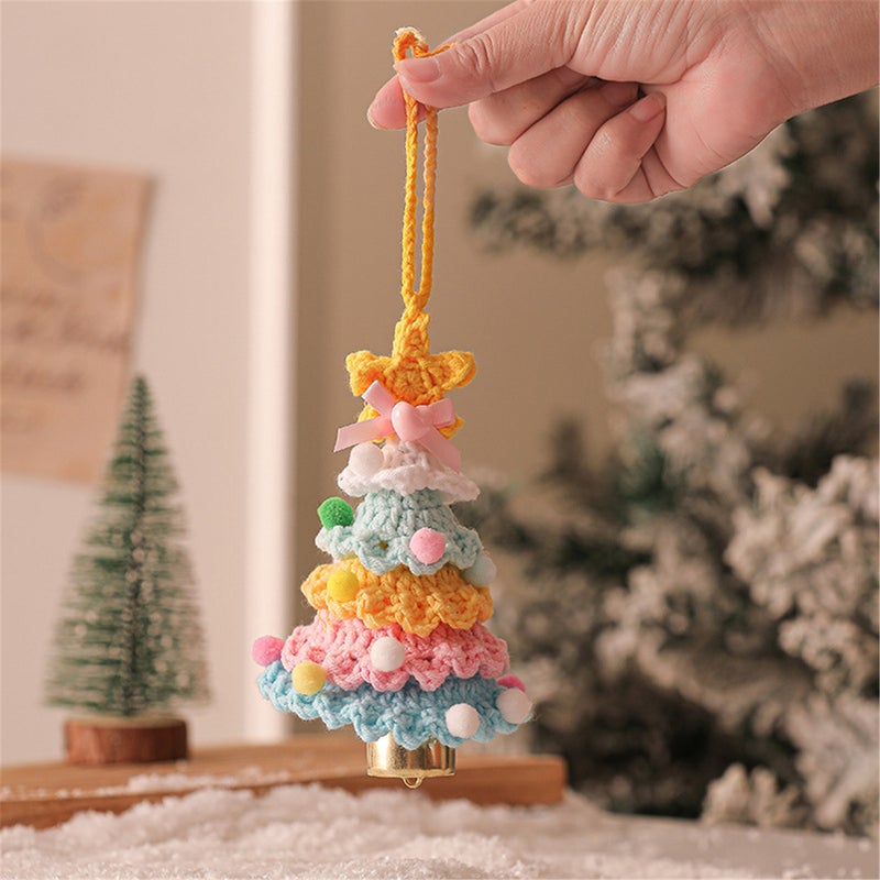 Handmade Crochet Christmas Tree Ornaments, Car Bell Ornaments, Hand Woven Bag Accessories, Christmas Keychains, Holiday Gifts For Family And Friends - Image 2