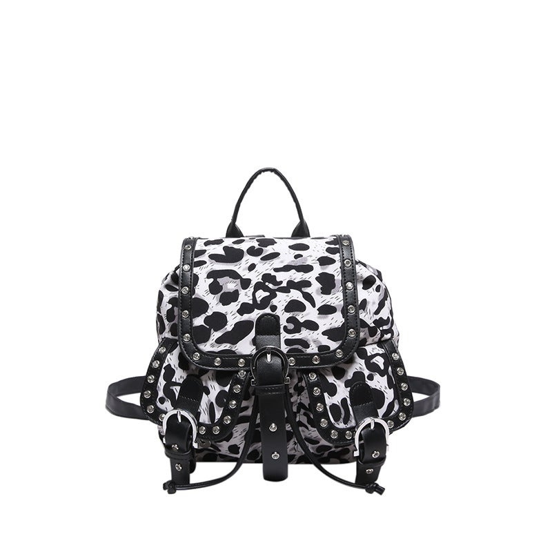 Vintage Leopard Print Fashionable Large Capacity Portable Shoulder Bag Women'S Distinctive Niche Backpack - Image 1