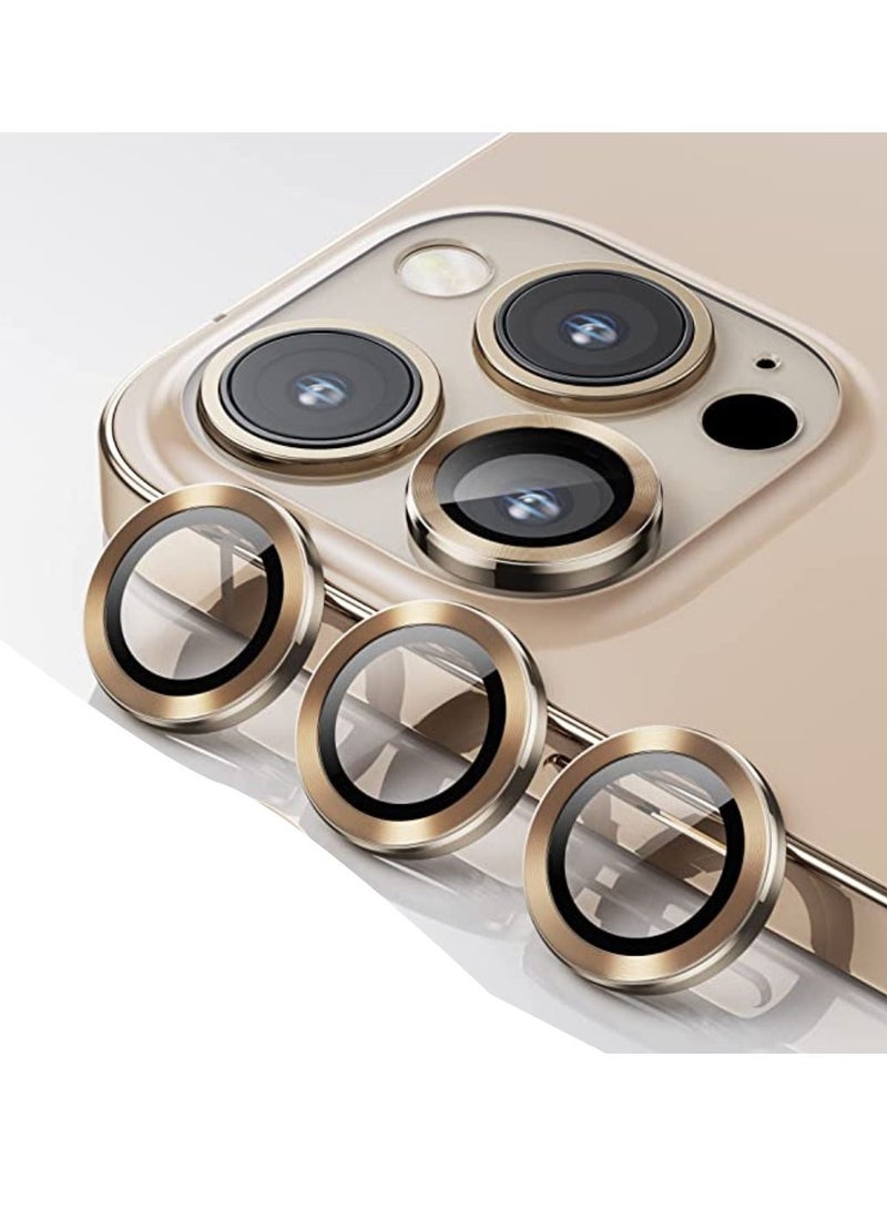 Digi Core واقي عدسة كاميرا iPhone 13 Pro متوافق مع Apple iPhone Keep الأصلي للكاميرا HD Glass iPhone 13 Pro Max واقي عدسة الكاميرا ذهبي - Image 1