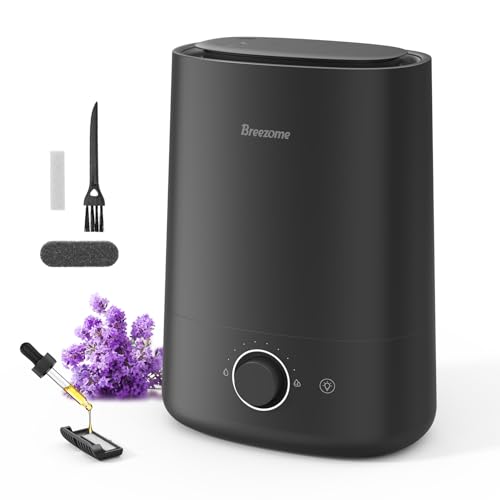 BREEZOME 5L Humidifiers for Bedroom, Ultrasonic Cool Mist Top Fill Humidifier & Essential Oil Diffuser, 360°Nozzle, Auto Shut-off, 50H Runtime, Quiet Humidifiers for Large Room, Baby Nursery, Plants - Image 1