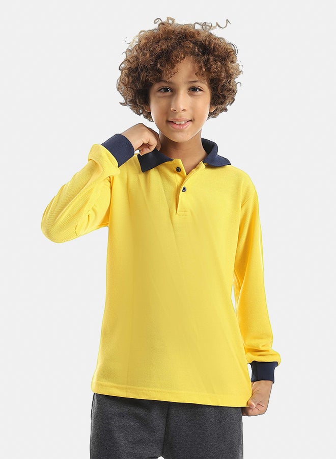 Red Circle Long sleeve polo t-shirt Kids Unisex - Image 1