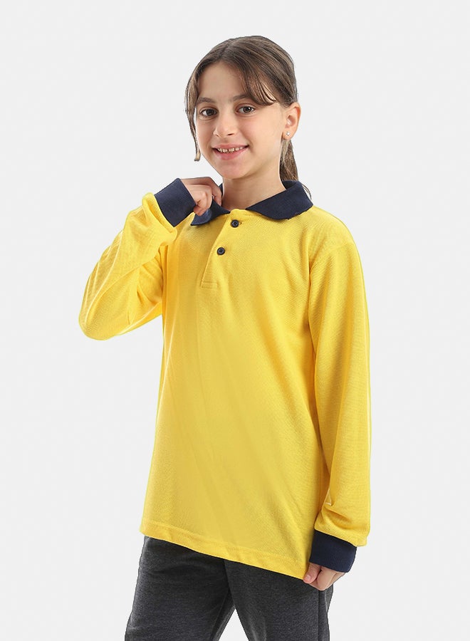 Red Circle Long sleeve polo t-shirt Kids Unisex - Image 4