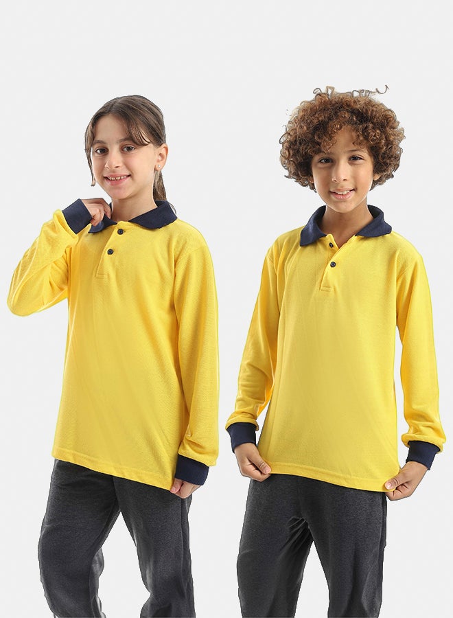 Red Circle Long sleeve polo t-shirt Kids Unisex - Image 3
