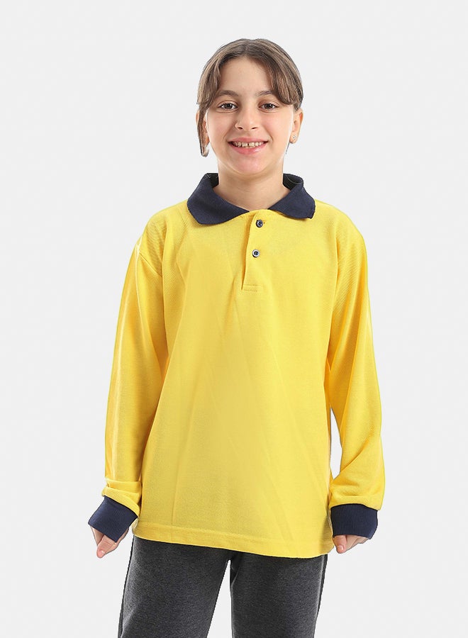 Red Circle Long sleeve polo t-shirt Kids Unisex - Image 2