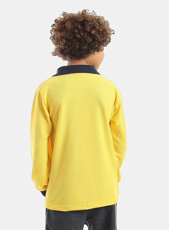 Red Circle Long sleeve polo t-shirt Kids Unisex - Image 5