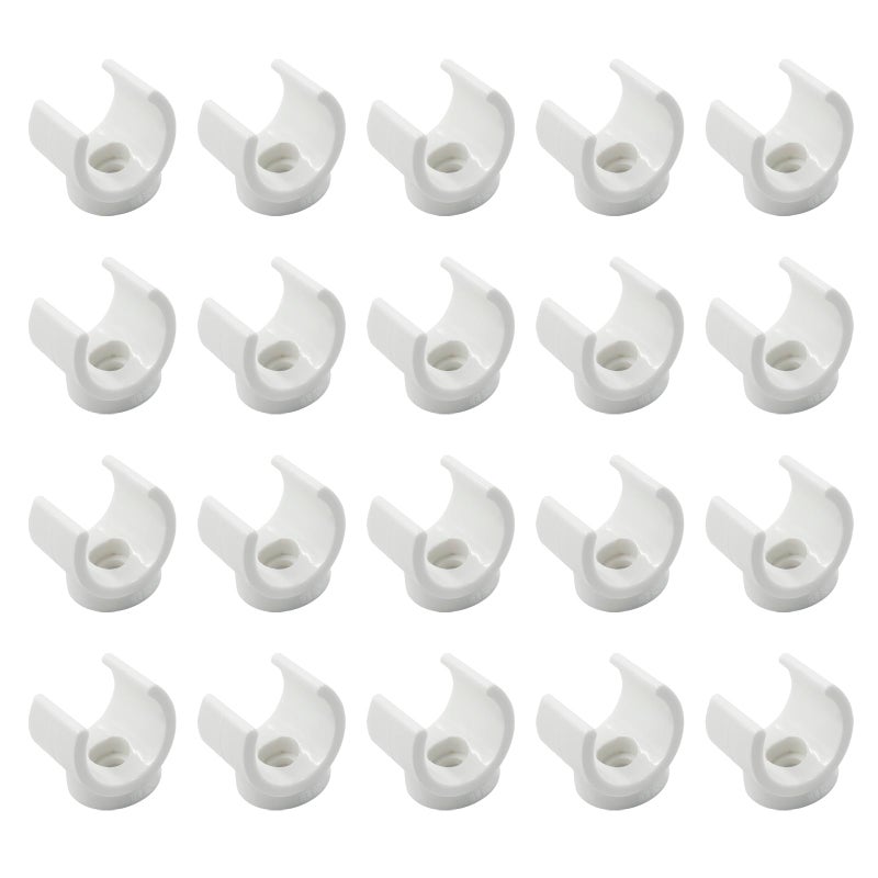 Litoexpe 34 Inch PEX Pipe Clamps 20mm PVC Pipe Holder Plastic UHook PEX Pipe Support Hangers White PEX Water Pipe Clips 20pcs PEX Tubing Clamp Tool