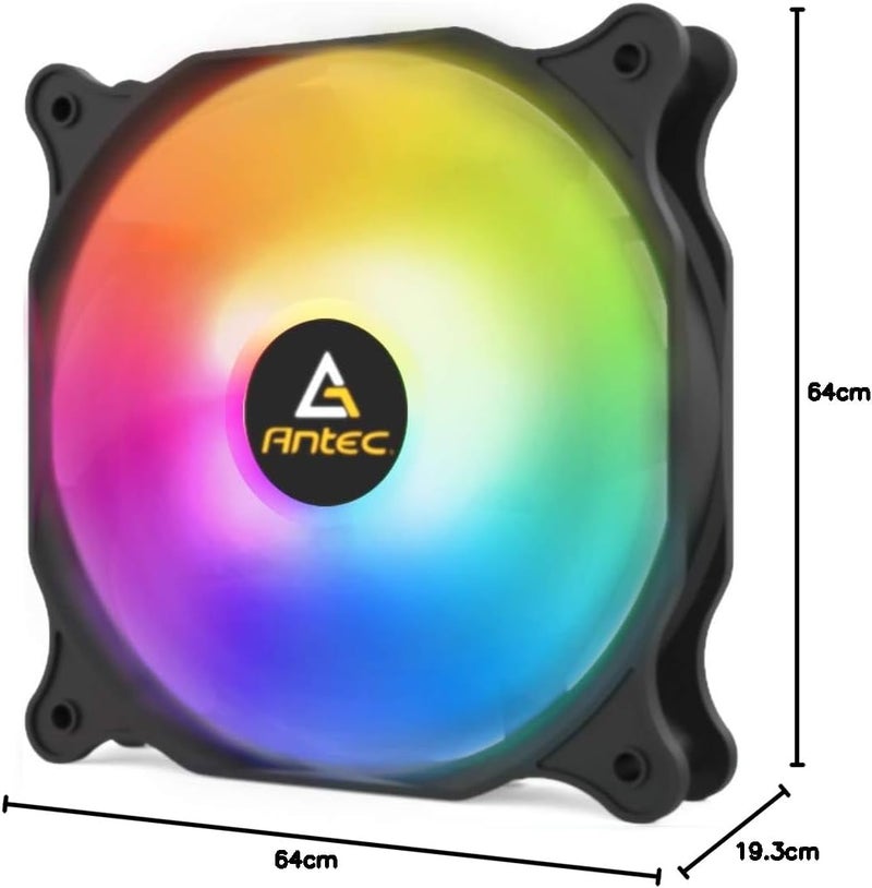 Antec 120mm Case Fan, RGB Case Fans, Single RGB Fans, PC Fan, 4-PIN RGB, F12 Series with Advanced Lighting Effects and PWM Control - Image 5