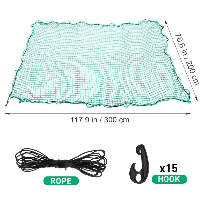 Heavy Duty 2X3M Cargo Net with Elastic Bungee Cords and 15 Hooks for Pickup Trucks Trailers - Image 3