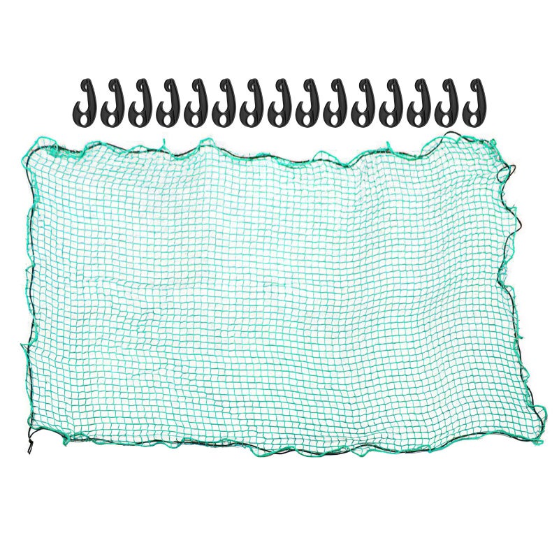 Heavy Duty 2X3M Cargo Net with Elastic Bungee Cords and 15 Hooks for Pickup Trucks Trailers - Image 2