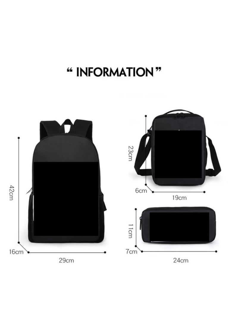 Children's leisure load reducing large capacity printed backpack for elementary school students, 3-piece set - Image 2