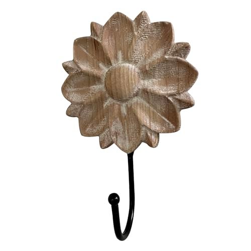 dwellington Flower Towel Hooks Decorative Hooks Hanger for Hanging Clothes, Keys, Towels - Decorative Wall Mount Hook Command Single Rack for Entryway, Bathroom, Kitchen - Image 2