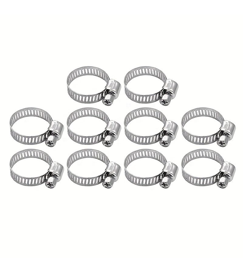 12pcs Stainless Steel Hose Clamps 8-12mm Adjustable Durable For Household Automotive Industrial Use - Image 3