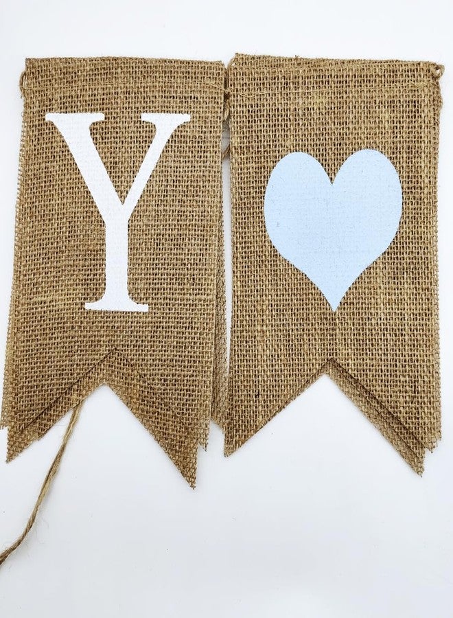 Doczen Baby Boy Burlap Banner with Light Blue Heart, Baby Shower and Gender Reveal Party Decorations - Image 3