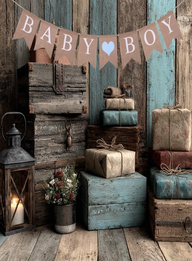 Doczen Baby Boy Burlap Banner with Light Blue Heart, Baby Shower and Gender Reveal Party Decorations - Image 5