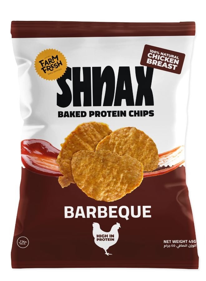 Shnax BBQ Baked Protein Chicken Chips 45g (13g of Protein) - Image 1