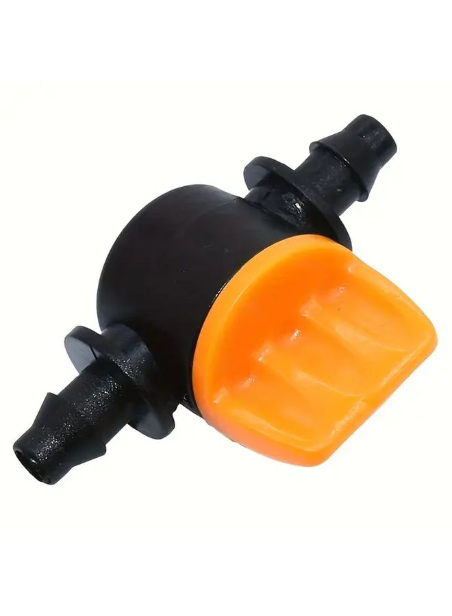 6pcs 1 4 Inch Drip Irrigation Shutoff Valve Black Plastic With Orange Handle For Water Flow Control In Gardens And Farms - Image 2
