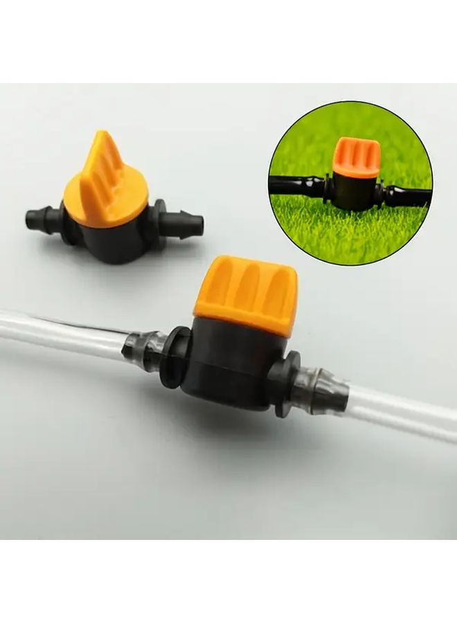6pcs 1 4 Inch Drip Irrigation Shutoff Valve Black Plastic With Orange Handle For Water Flow Control In Gardens And Farms - Image 4