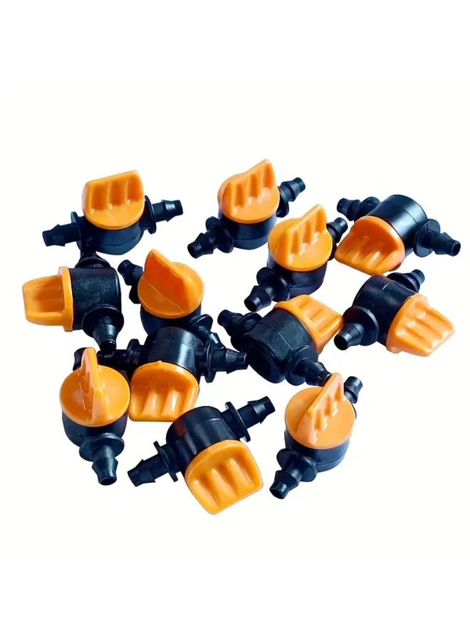 6pcs 1 4 Inch Drip Irrigation Shutoff Valve Black Plastic With Orange Handle For Water Flow Control In Gardens And Farms - Image 5