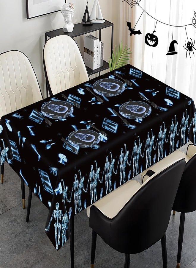 Teeloray 3 Pack Radiology X Ray Theme Disposable Tablecloths Halloween Funny Dancing Skeleton Table Cover Plastic Waterproof Table Cloth for Medical Party Radiology Doctor Birthday Graduation, 54 x 108 Inch - Image 4