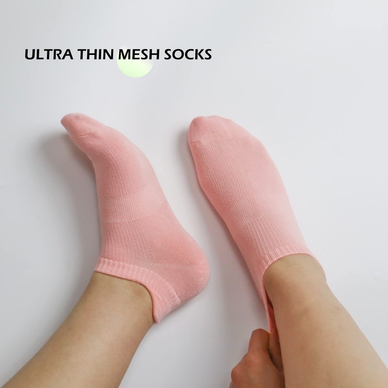 SERISIMPLE Women Ultra Thin Socks Viscose Bamboo Low Cut No Show Ventilating Low Ankle Anti Odor Arch Support Mesh Socks 5 Pairs (s, Assorted4) - Image 4