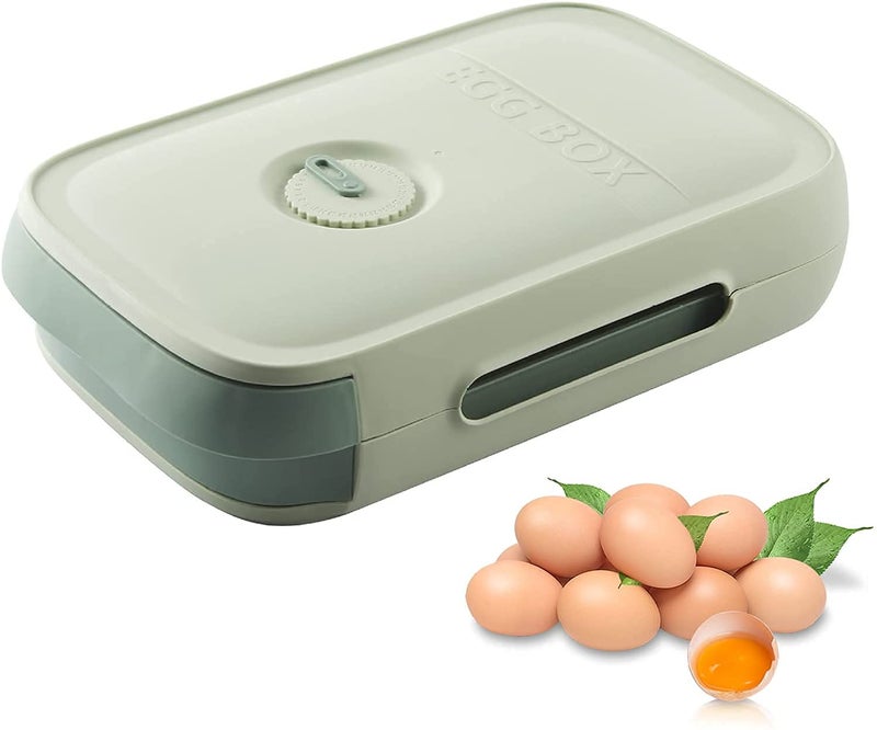 tgopit Drawer Type Egg Box Storage Containers Plastic Box With Lid Storage Egg Refrigerator Organizer Drawer Egg Tray Egg Holder Refrigerator Crisper Egg Case Egg Container for Cabinet Green - Image 5