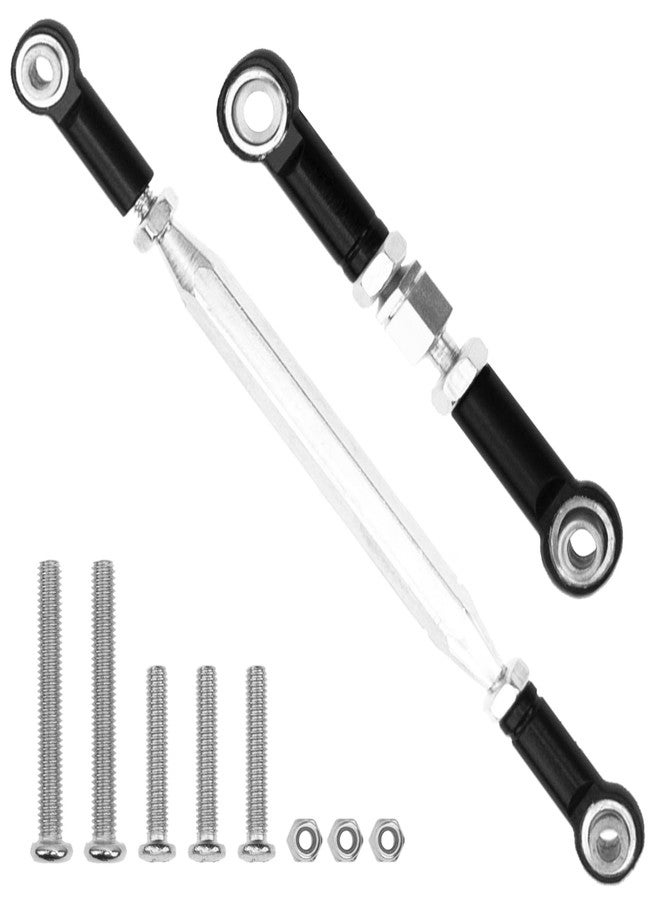 Vgoohobby Metal Adjustable Turnbuckles Camber Links Pull Rod Steering Servo Linkages Tie Rod Compatible with MN Model D90 99S MN90 1/12 RC Crawler Car (Black) - Image 1