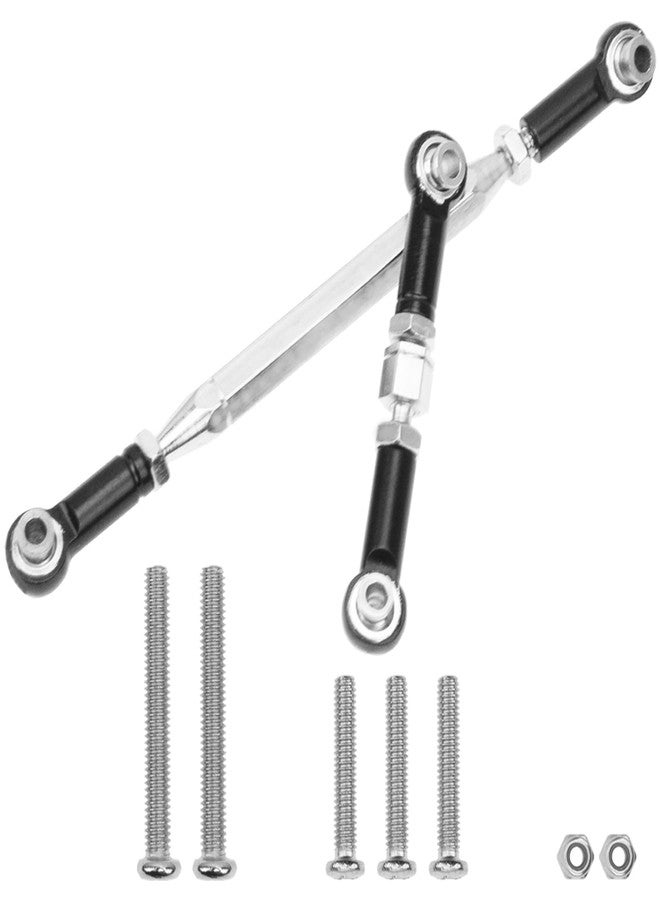 Vgoohobby Metal Adjustable Turnbuckles Camber Links Pull Rod Steering Servo Linkages Tie Rod Compatible with MN Model D90 99S MN90 1/12 RC Crawler Car (Black) - Image 2