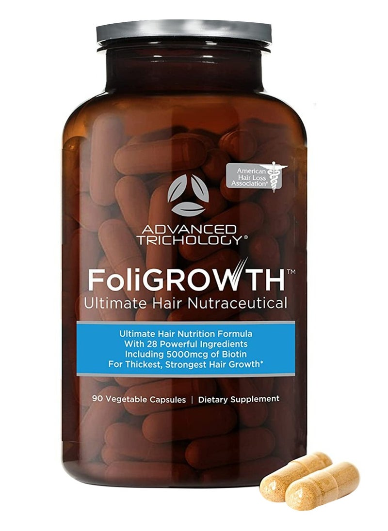 Advanced Trichology - Foligrowth Hair Growth Supplement For Thicker Fuller Hair 90 Capsulesules - Image 1