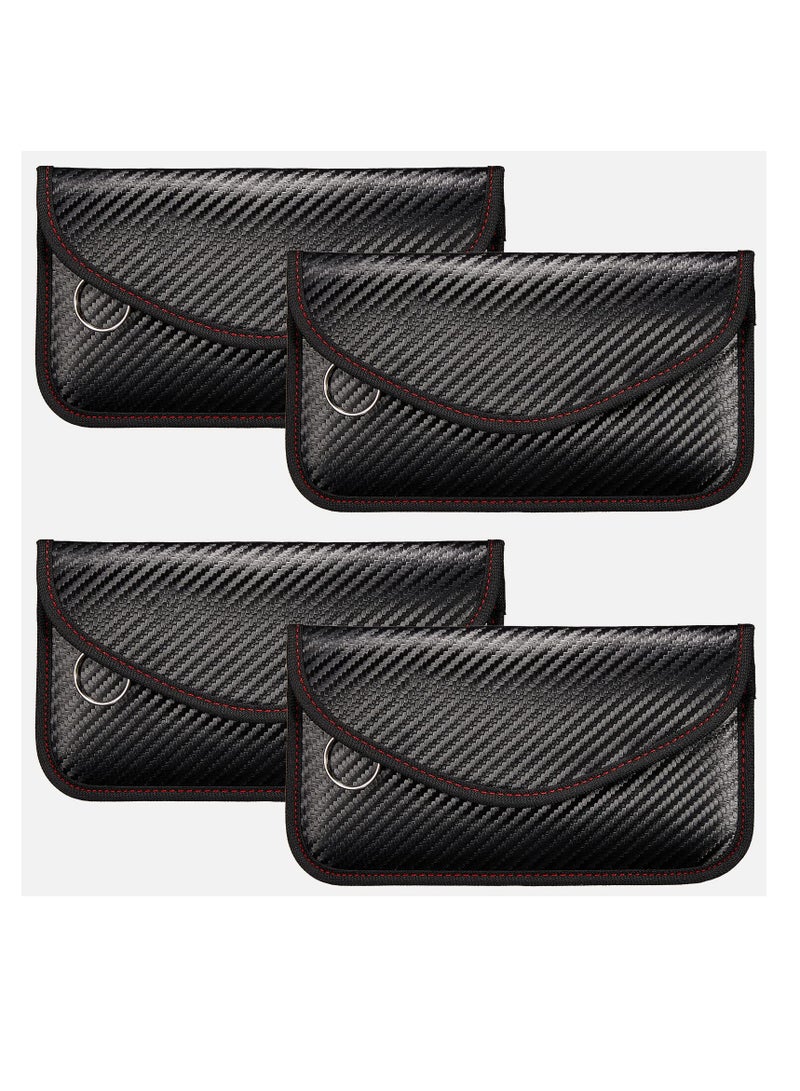 SOLARAE 4 Pcs Faraday Bags Signal Blocking Key Pouch Wallet Anti-Tracking Anti Theft Car Protection RFID Signal Blocking for Phones Key Fobs - Image 1